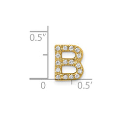 14K Diamond Letter B Initial Charm
