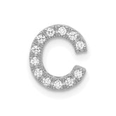 14K White Gold Diamond Letter C Initial Charm