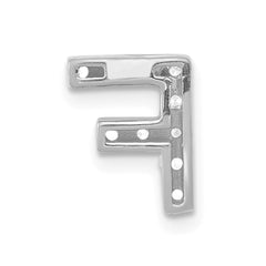 14K White Gold Diamond Letter F Initial Charm