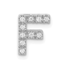 14K White Gold Diamond Letter F Initial Charm