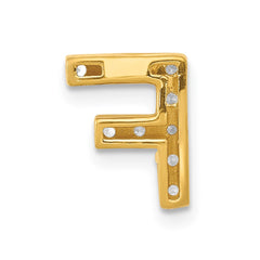 14K Diamond Letter F Initial Charm