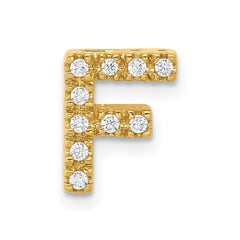 14K Diamond Letter F Initial Charm