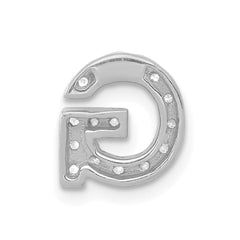14K White Gold Diamond Letter G Initial Charm
