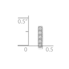 14K White Gold Diamond Letter I Initial Charm