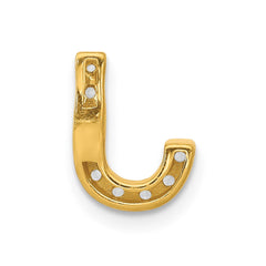 14K Diamond Letter J Initial Charm
