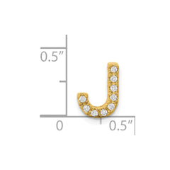 14K Diamond Letter J Initial Charm