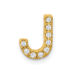 14K Diamond Letter J Initial Charm