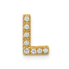 14K Diamond Letter L Initial Charm