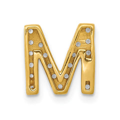 14K Diamond Letter M Initial Charm