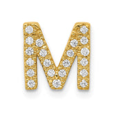 14K Diamond Letter M Initial Charm
