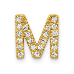 14K Diamond Letter M Initial Charm