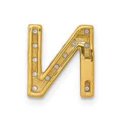 14K Diamond Letter N Initial Charm