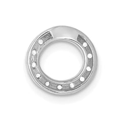 14K White Gold Diamond Letter O Initial Charm