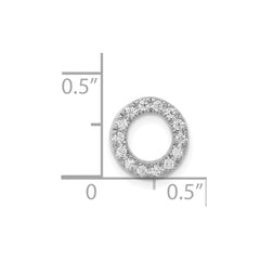 14K White Gold Diamond Letter O Initial Charm