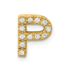 14K Diamond Letter P Initial Charm