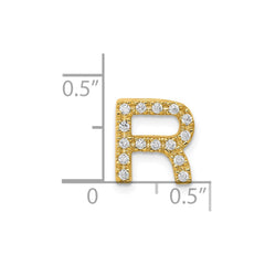 14K Diamond Letter R Initial Charm
