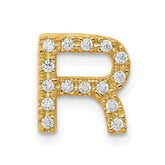 14K Diamond Letter R Initial Charm