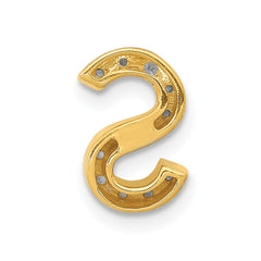 14K Diamond Letter S Initial Charm