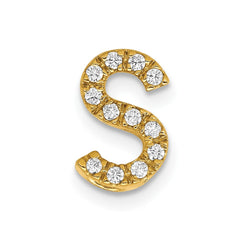 14K Diamond Letter S Initial Charm