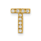 14K Diamond Letter T Initial Charm
