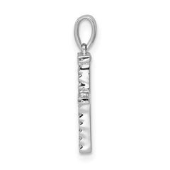 14K White Gold Diamond Letter F Initial Pendant - 3