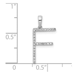 14K White Gold Diamond Letter F Initial Pendant - 3