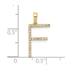 14K Diamond Letter F Initial Pendant - 2
