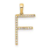 14K Diamond Letter F Initial Pendant - 2