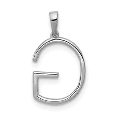 14K White Gold Diamond Letter G Initial Pendant
