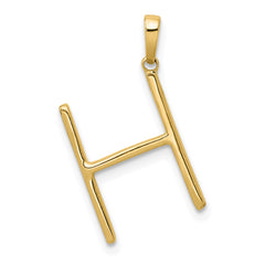 14K Diamond Letter H Initial Pendant - 2