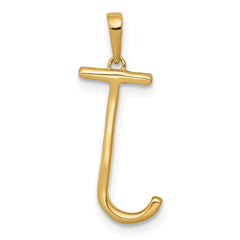 14K Diamond Letter J Initial Pendant - 2