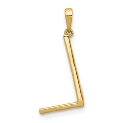 14K Diamond Letter L Initial Pendant