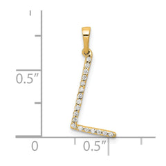 14K Diamond Letter L Initial Pendant
