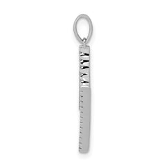 14K White Gold Diamond Letter M Initial Pendant