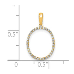 14K Diamond Letter O Initial Pendant