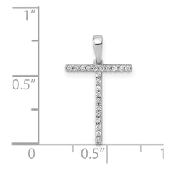 14K White Gold Diamond Letter T Initial Pendant - 4