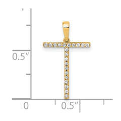 14K Diamond Letter T Initial Pendant