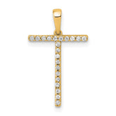 14K Diamond Letter T Initial Pendant