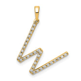 14K Diamond Letter W Initial Pendant