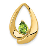 14k 7x5mm Pear Peridot Slide