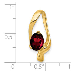 14k 8x6mm Oval Garnet Slide