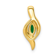 14k Diamond and Marquise Emerald Chain Slide - 2