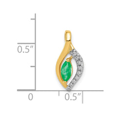 14k Diamond and Marquise Emerald Chain Slide