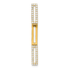 14k Polished 1/5 carat Diamond Rectangle Link Chain Slide