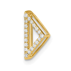 14k Polished 1/10 carat Diamond Triangle Chain Slide
