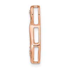 14k Rose Gold 1/8 carat Diamond Double Teardrop Chain Slide