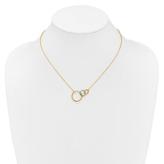 14k Two-tone Polished Triple Interlocked Circles 18 inch Necklace
