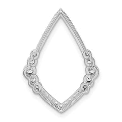 14k White Gold Polished 3/8 carat Diamond Bezel Set Teardrop Chain Slide