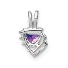 14k White Gold Amethyst and Diamond Pendant - 9