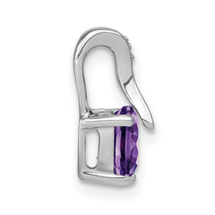 14k White Gold Amethyst and Diamond Heart Pendant - 5